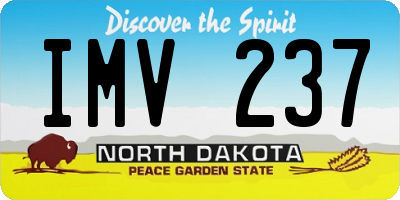 ND license plate IMV237