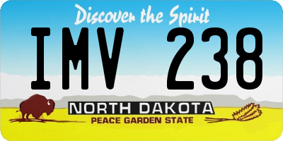 ND license plate IMV238