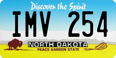 ND license plate IMV254