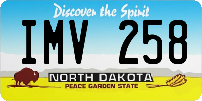 ND license plate IMV258
