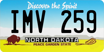 ND license plate IMV259