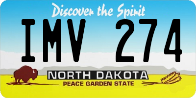 ND license plate IMV274