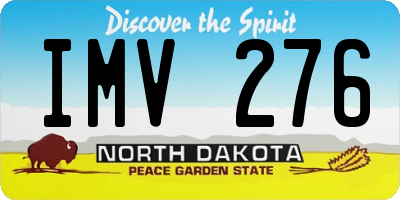 ND license plate IMV276