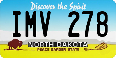 ND license plate IMV278