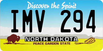 ND license plate IMV294