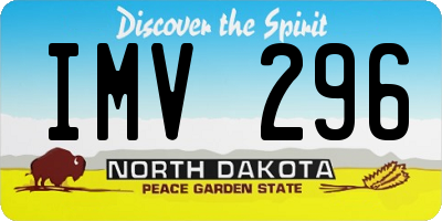 ND license plate IMV296