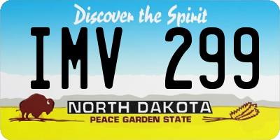 ND license plate IMV299
