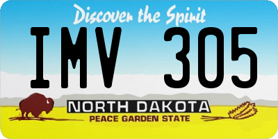 ND license plate IMV305
