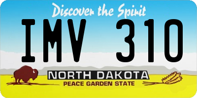 ND license plate IMV310