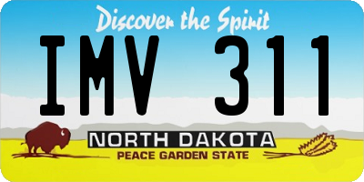 ND license plate IMV311