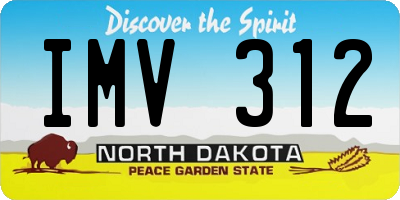 ND license plate IMV312