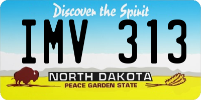 ND license plate IMV313