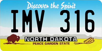 ND license plate IMV316