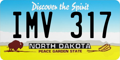 ND license plate IMV317