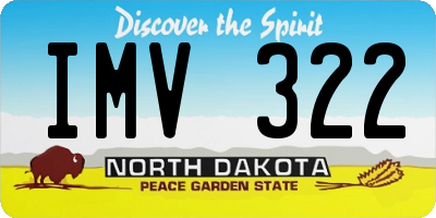 ND license plate IMV322
