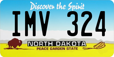 ND license plate IMV324