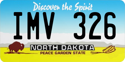 ND license plate IMV326