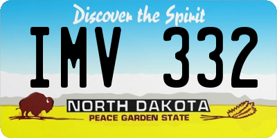ND license plate IMV332