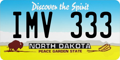 ND license plate IMV333