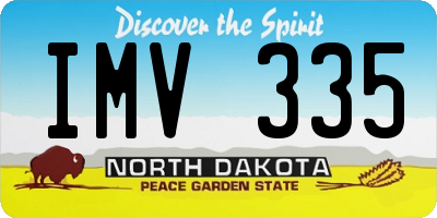 ND license plate IMV335