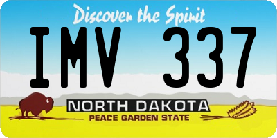 ND license plate IMV337
