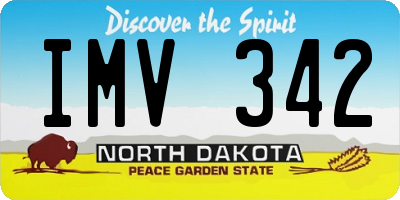 ND license plate IMV342