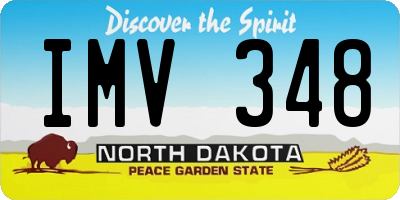 ND license plate IMV348