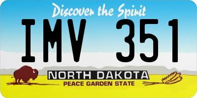 ND license plate IMV351