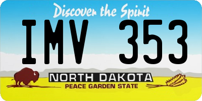 ND license plate IMV353