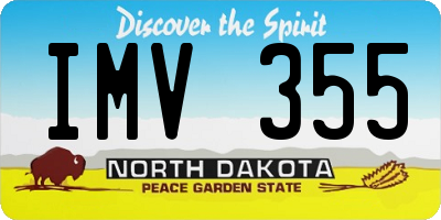 ND license plate IMV355