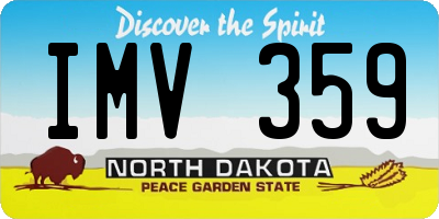 ND license plate IMV359