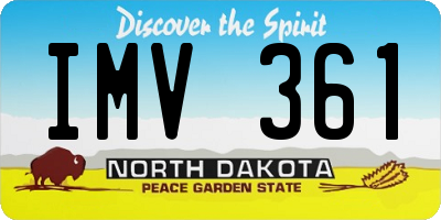 ND license plate IMV361