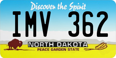 ND license plate IMV362