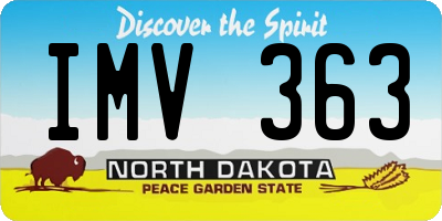 ND license plate IMV363
