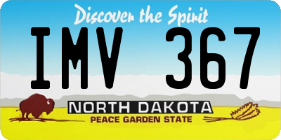 ND license plate IMV367