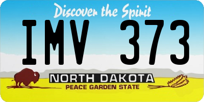 ND license plate IMV373