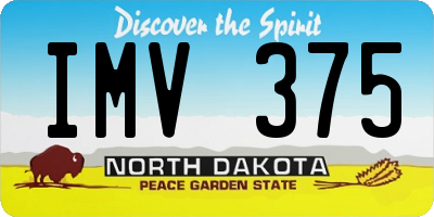 ND license plate IMV375