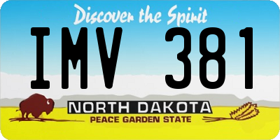 ND license plate IMV381