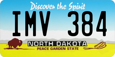 ND license plate IMV384