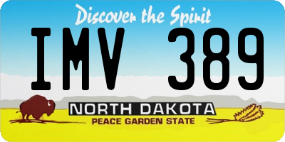 ND license plate IMV389