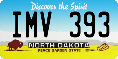 ND license plate IMV393