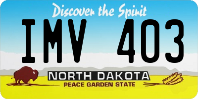 ND license plate IMV403