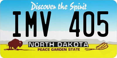 ND license plate IMV405