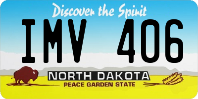 ND license plate IMV406
