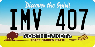 ND license plate IMV407