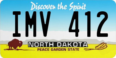 ND license plate IMV412