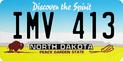 ND license plate IMV413