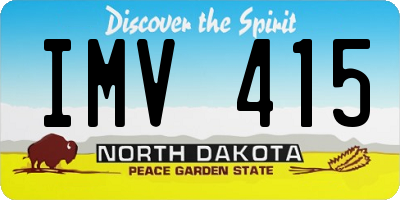 ND license plate IMV415