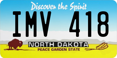 ND license plate IMV418