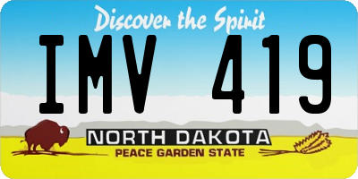 ND license plate IMV419